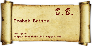 Drabek Britta névjegykártya